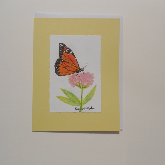 Watercolor Monarch Butterfly Card and Envelope - Picture 3 of 5